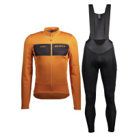 SCOTT Cyklistická zimní bunda a kalhoty - RC WARM HYBRID WB - černá/oranžová