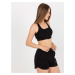 ČERNÝ CROP TOP NA ZIP -BLACK Černá