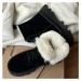 Semišové zimní kotníkové boty s vlněnou podšívkou