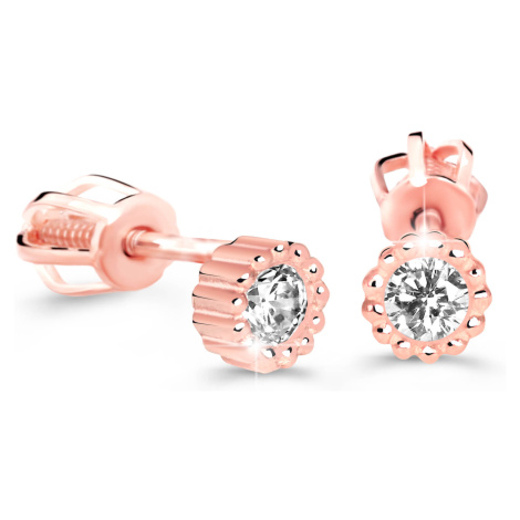 Cutie Diamonds Minimalistické náušnice pecky z růžového zlata s brilianty DZ60236-30-00-X-4 Cutie Jewellery