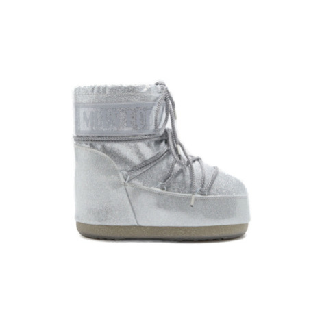 Dámské kotníkové zimní boty MOON BOOT Icon Low Glitter silver