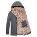 Pánská zimní bunda větru odolná s kapucí a plyšovou podšívkou