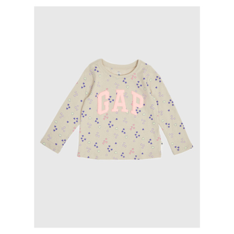 Béžové holčičí vzorované tričko s logem GAP