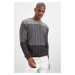 Trendyol Gray Slim Crew Neck Hair Knitted Sweater