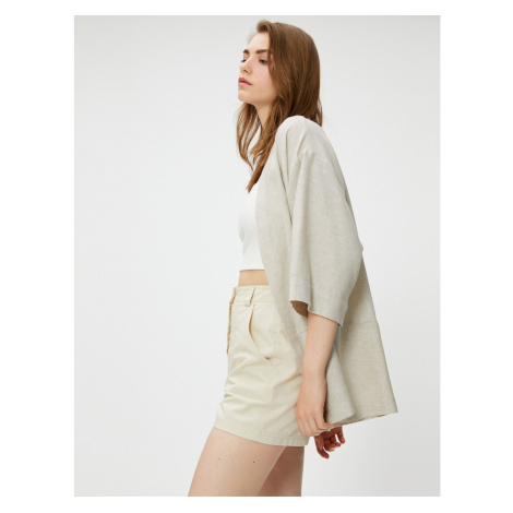 Koton Linen Kimono with Pockets, 3/4 Sleeves