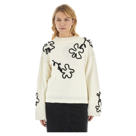 Svetr la martina woman sweater crew neck alpaca bílá