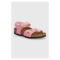 Dětské sandály Birkenstock Rio Kids BF Patent růžová barva