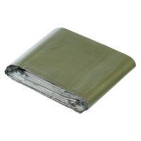 Nouzová záchranná deka - alu fólie MFH® – Zelená / stříbrná