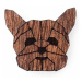 Dřevěná brož ve tvaru psa Yorkshire Brooch