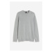 H & M - Jemně pletený bavlněný svetr Slim Fit - šedá