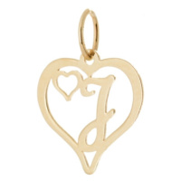 Přívěšek srdce s písmenem J ze žlutého zlata ZZ0488F + dárek zdarma