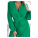 Zelené midi šaty s plisovanou sukní