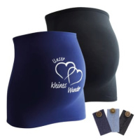 mamaband Belly Band 2-Pack Our Little Miracle + 3-Pack Pants Extension černá/tmavě modrá