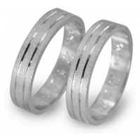 Snubní prsteny z bílého zlata 0116 + DÁREK ZDARMA