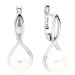 Gaura Pearls Stříbrné náušnice s bílou 9-9.5 mm perlou Christine, stříbro 925/1000 SK22109EL/W B