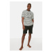 Trendyol Black Regular Fit Knitted Summer Shorts Pajamas Set