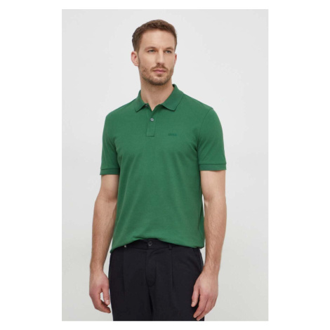 Bavlněné polo tričko BOSS zelená barva, 50468301 Hugo Boss