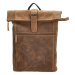 Hide & Stitches Hnědý kožený batoh na notebook „Ellegance“ 19L