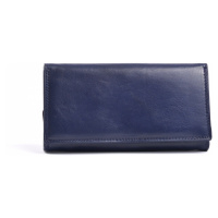 Dámská peněženka kožená na šířku klasická vybavená modrá, 19 x 2 x 11 (SB00-H911-41KUZ)