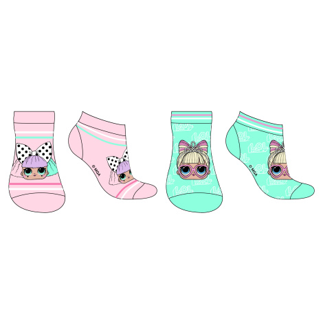 LOL. Surprise- licence Dívčí kotníkové ponožky - LOL.Surprise 5234312, růžová/ mentolová Barva: 