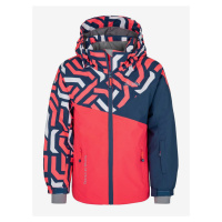 Modro-růžová holčičí vzorovaná lyžařská bunda Kilpi SAARA-JG