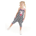 Denokids Love Me Girls' Striped Cat Jumpsuit with Straps