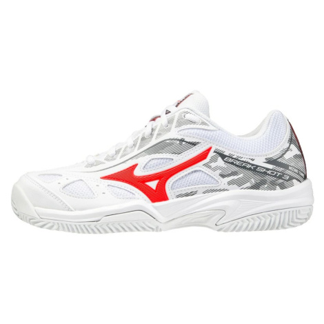 Juniorská tenisová obuv Mizuno Breakshot 3 CC White/IgnititonRed