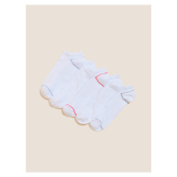 Sada pěti párů bílých dámských ponožek Marks & Spencer