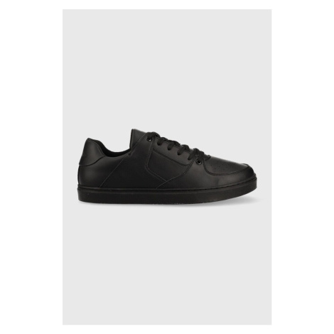 Kožené sneakers boty Trussardi Perlite Basket Low černá barva