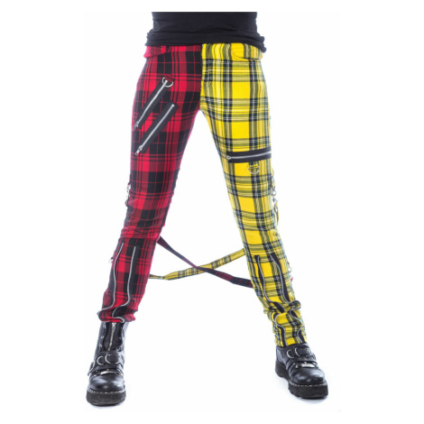 kalhoty dámské CHEMICAL BLACK - ORDELIA - RED/YELLOW TARTAN