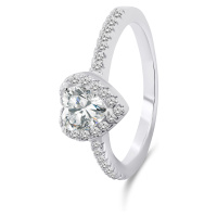 Brilio Silver Romantický stříbrný prsten Srdce RI047W 58 mm