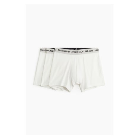 H & M - Střední boxerky z Lycra® Xtra Life™ 3 kusy - bílá H&M