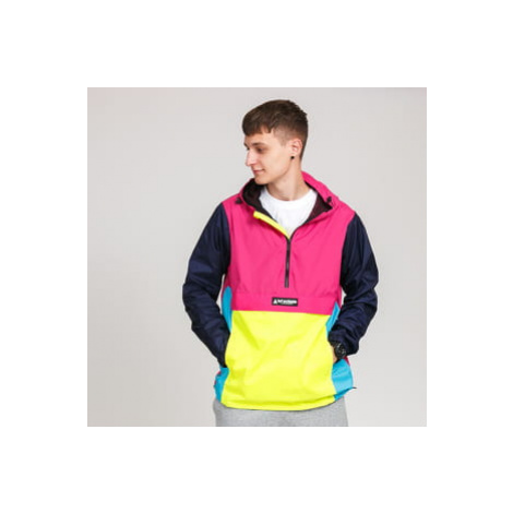 HUF Wave Anorak Jacket růžová / žlutá / světle modrá / navy