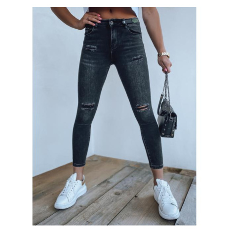 Dámské černé džíny s dírami