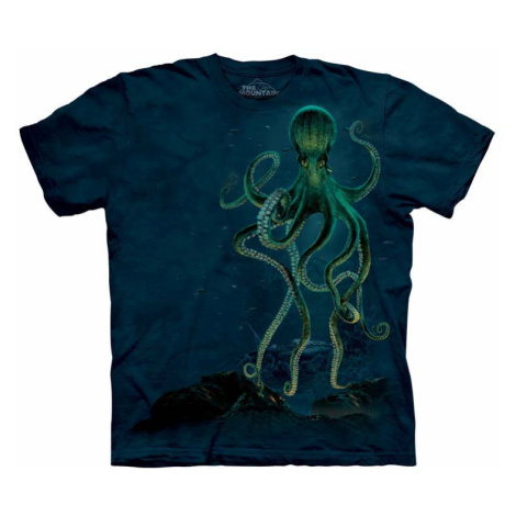 Pánské batikované triko The Mountain - Zelená chobotnice - Octopus - zelené
