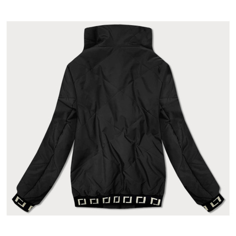 Krátká černá dámská bunda se stojáčkem (B8016-1) S'WEST