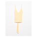 Dilvin 1055 Strap Tied Waist Knitwear Singlet-yellow