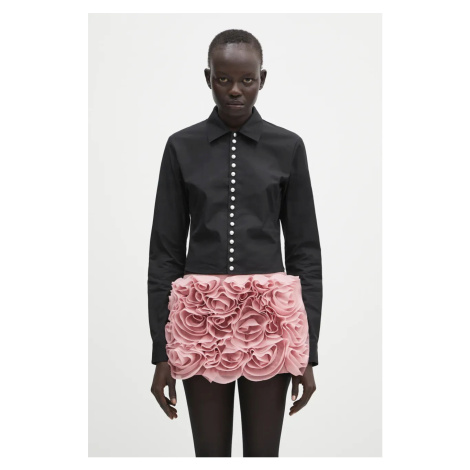 Bavlněná košile AMBUSH Fitted Pearl Button Shirt dámské, černá barva, regular, s klasickým límce