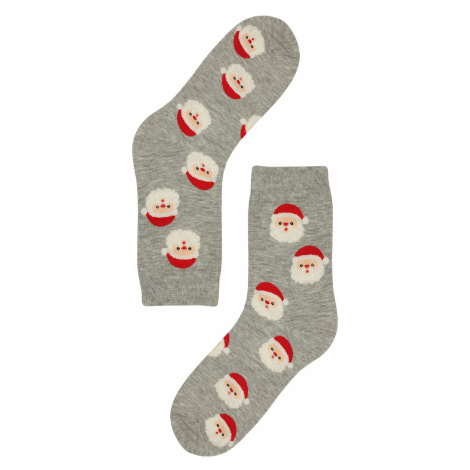 Veselý Santa Claus - dámská vánoční ponožka šedá Aura.Via