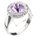 Stříbrný prsten s krystaly Swarovski fialový kulatý 35026.3 Violet 52