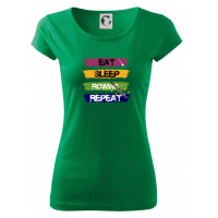 Eat sleep rowing repeat barevné - Pure dámské triko