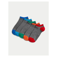 Sada pěti párů ponožek v šedé barvě Trainer Liners Marks & Spencer Cool & Fresh™