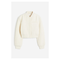 H & M - Cropped bunda bomber - bílá