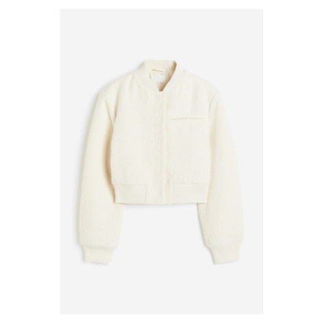 H & M - Cropped bunda bomber - bílá H&M