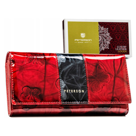 Dámská kožená peněženka s vyraženým vzorem motýla Peterson