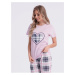 Světle růžové dámské vzorované pyžamo Edoti