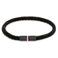 Tommy Hilfiger Černý kožený náramek pro muže Infinity 2790459