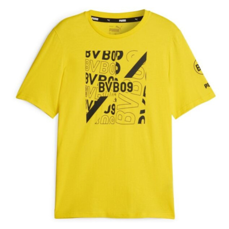 Puma BVB FOOTBALLCORE GRAPHIC TEE Pánské tričko, žlutá, velikost