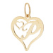 Přívěšek srdce s písmenem P ze žlutého zlata ZZ0438F