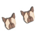 Dřevěné náušnice French Bulldog Earrings